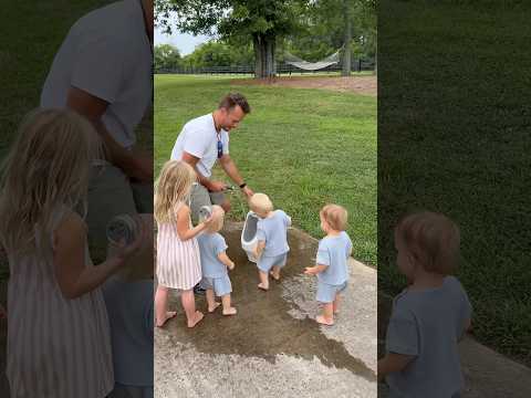 Trying to teach them young! 🤣 Parents of boys will understand! #triplets #mom #dad #cute