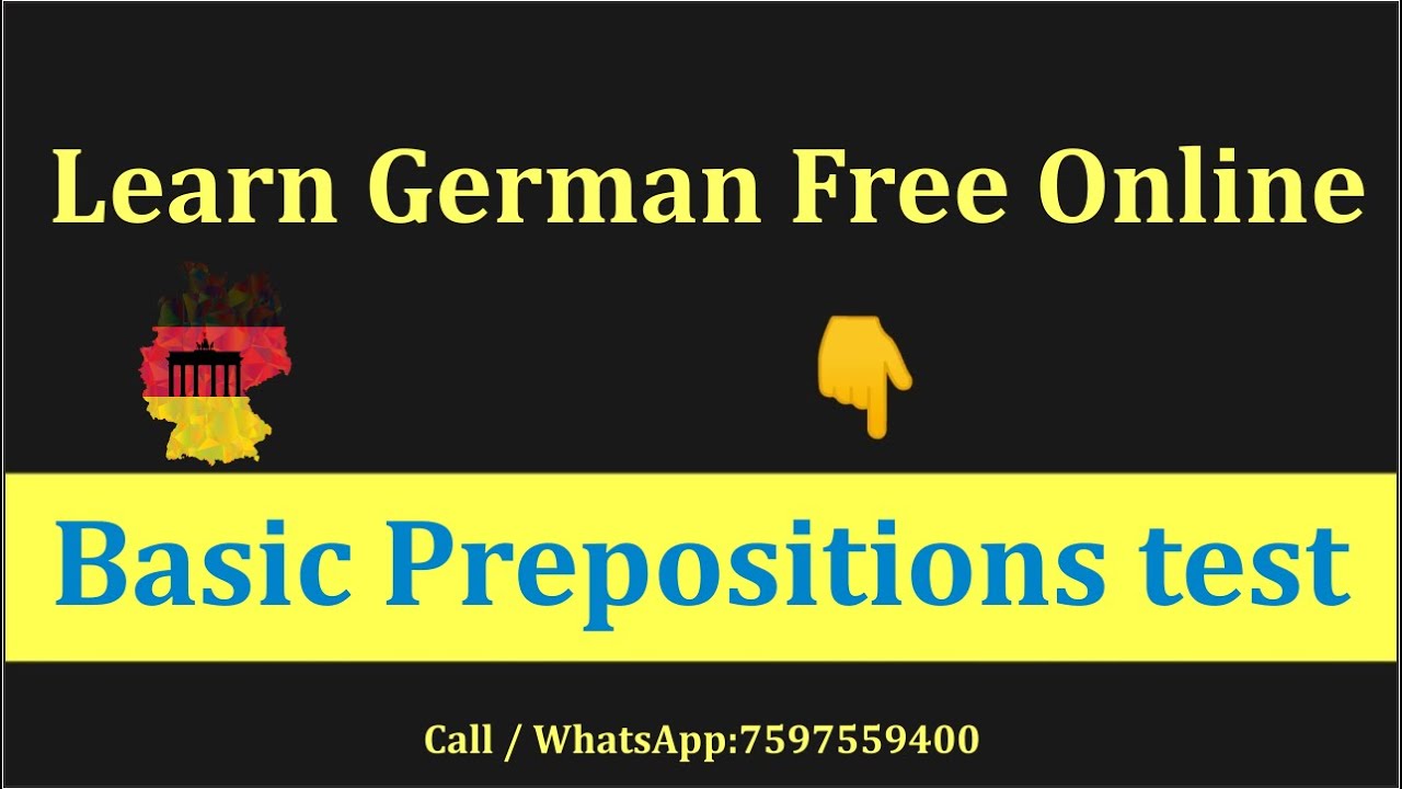Basic Prepositions test- A1 level  German Grammar in Hindi  German for Beginners A1  Learn German