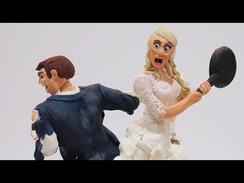 Zombie Couple sugar art sculptured figurine - Timelapse | Ryan Does Everything