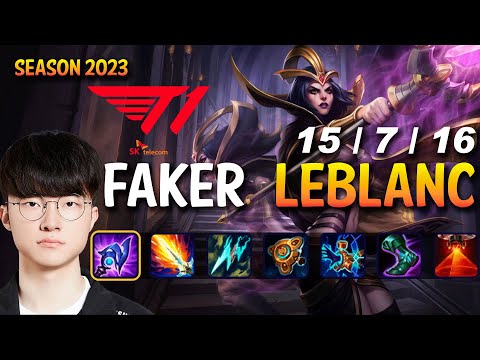 T1 Faker LEBLANC vs SYLAS Mid - Patch 13.17 KR Ranked