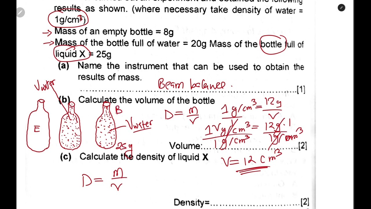 physics - Density [ exam questions] THE DIGITAL TUTOR