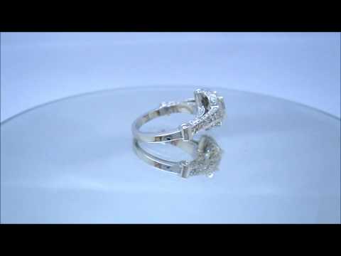 2.25CT CUSHION CUT DIAMOND ENGAGEMENT RING DECO 18K  - KNR INC - 896