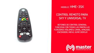 CONTROL REMOTO PARA SISTEMA SATELITAL SKY HME-3SK
