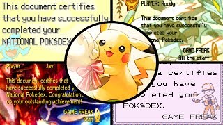 All Pokédex Completion Diplomas