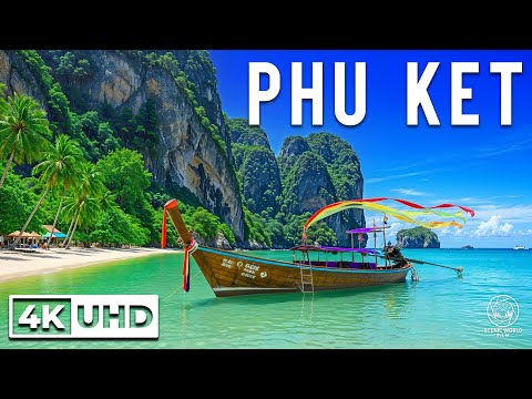PHUKET, THAILAND 4K - Tropical Beaches, Turquoise Waters & Majestic Vistas With Relaxing Music