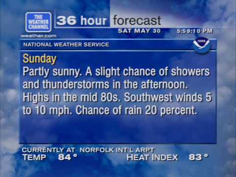 WeatherSTAR XL V2 Debut! Forecast for Norfolk, VA