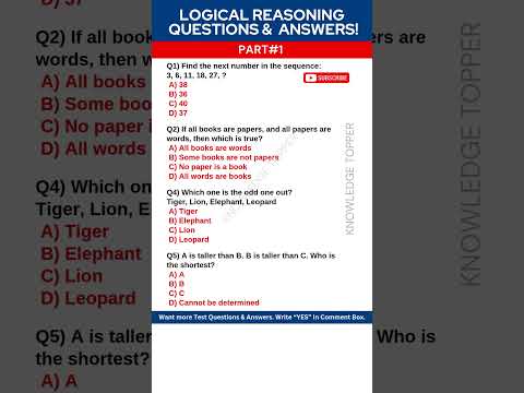 Logical Reasoning Test Questions and and Answers