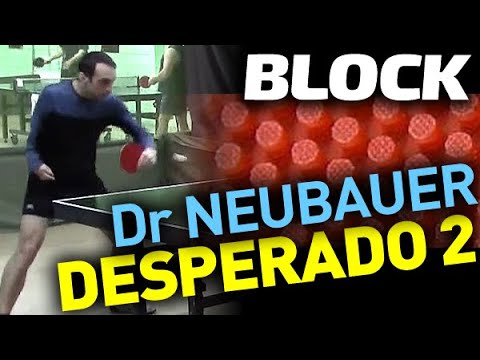 Dr Neubauer Desperado 2 OX - long pips block technique, slowmotion