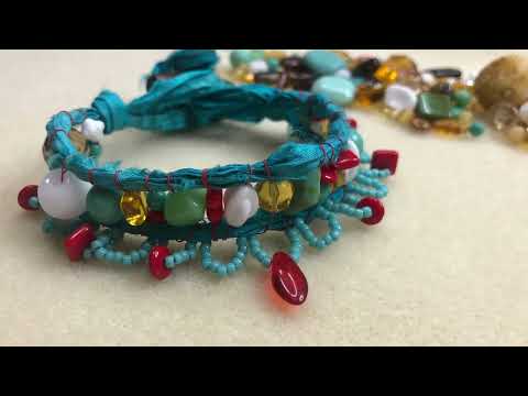Embellishing Sari Silk Bracelet - Jewel Loom School with Tricia Giazon