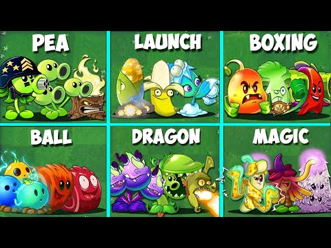 6 Team PEA x DRAGON x BOXING x BALL x LAUNCH x MAGIC x LAUNCH - Pvz 2 Team Plant Battlez