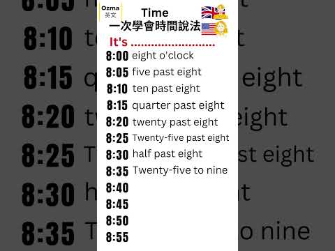 Ozma快学英语！一次学好时间怎么说：中英双师发音 #Ozma英文 #Ozma旅游英文 #Ozma机场英文