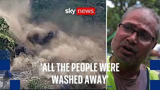 Nepal floods: Power plant worker describes 300m wall of water cascading down valley