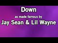 Down Jay Sean & Lil Wayne karaoke version