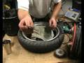 polishing a motorcycle wheel 