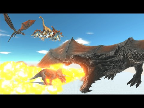 FIRE DRAGONS VS HERBIVORE (ALL UNITS) - Animal Revolt Battle Simulator
