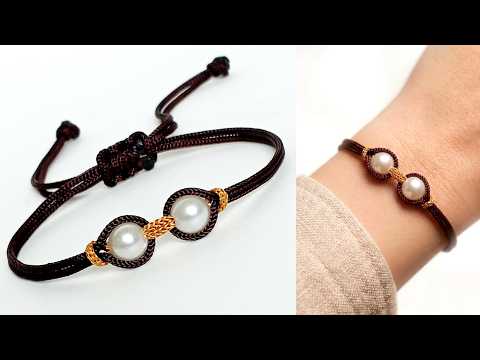 Macrame beaded bracelet tutorial || easy macrame bracelet for beginners || handmade bracelet/jewelry