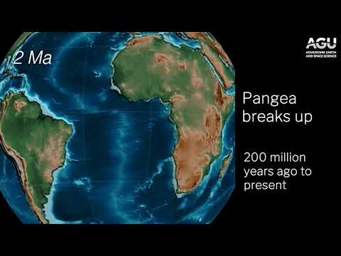 Animation: Continents collide and break apart over time