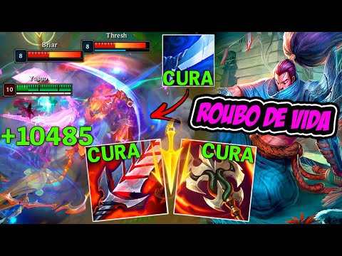 YASUO CURA MUITO NO FURACÃO COM ESSA BUILD DE ROUBO DE VIDA - LEAGUE OF LEGENDS