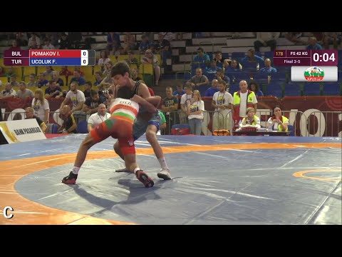BRONZE FS - 42 kg: F. UCOLUK (TUR) df. I. POMAKOV (BUL) by VSU, 10-0