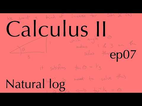 Calculus II ep07: The natural logarithm (Sep 23, 2026)