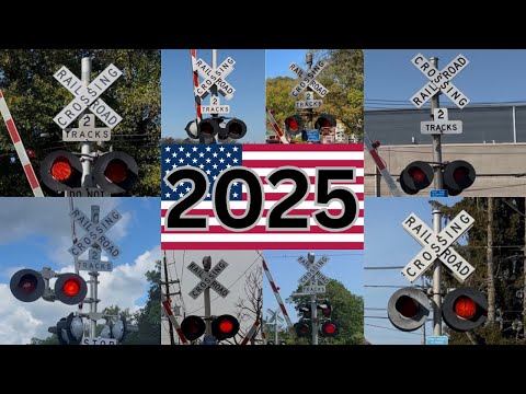 American Railroad Crossing Compilation 2025 🇺🇸 - NJ Trains & Airplanes
