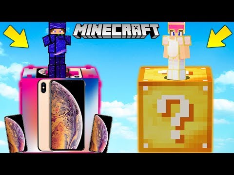 SFIDA con i LUCKYBLOCK dell' IPHONE XS MAX 📱 GIGANTI!! - Minecraft ITA