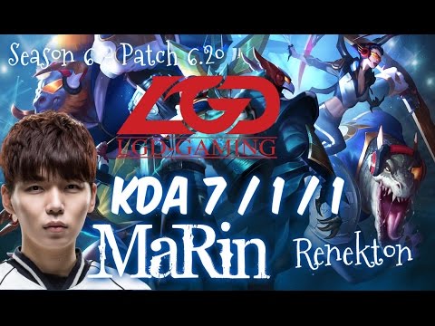 LGD MaRin RENEKTON vs KENNEN Top - Patch 6.20 KR  Ranked