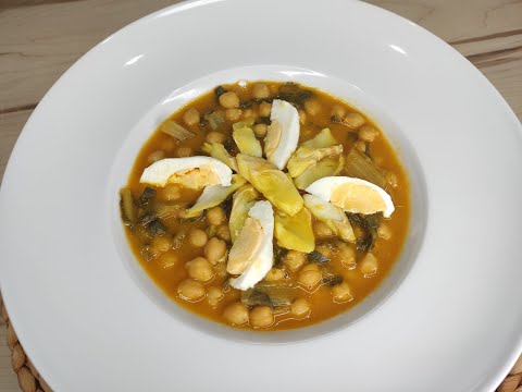 🍲Potaje de vigilia | Potaje de garbanzos con bacalao. En olla rápida.