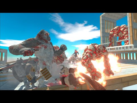 New Unit King LAVA GOLEM vs King Kong Army on Arena in Animal Revolt Battle Simulator