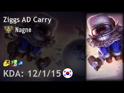 Ziggs AD Carry vs Ashe - Nagne - KR Challenger Patch 7.1
