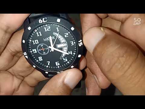 Round black analog wrist watch, for daily, size: 44 mm