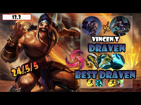ENG SUB【Vincent Draven】S12 CN Best Draven Vs Caitlyn | 24 Kills