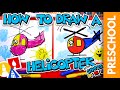 How To Draw A Helicopter With Shapes - Preschool