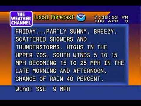 WeatherSTAR 4000 Emulator Clip: 7:38 PM - 04/03/08