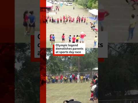 Olympic legend Shelly-Ann Fraser-Pryce demolishes other parents at school sports day race. #BBCNews