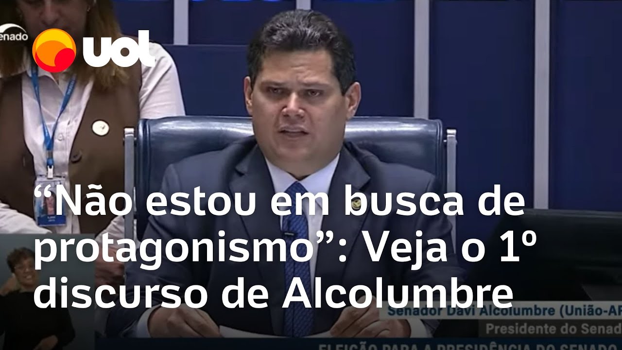 Alcolumbre discursa após vencer eleição no Senado: 'Quero ser catalisador do desejo deste plenário'