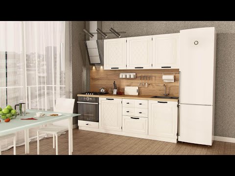 Шкаф кухонный над вытяжкой Марина 600 горизонтальный 273.715.000 (Алебастр) во Владивостоке - видео 1