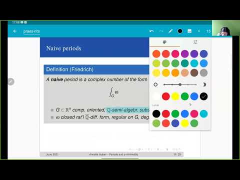 Annette Huber-Klawitter: Periods and O-minimality (NTWS 086)