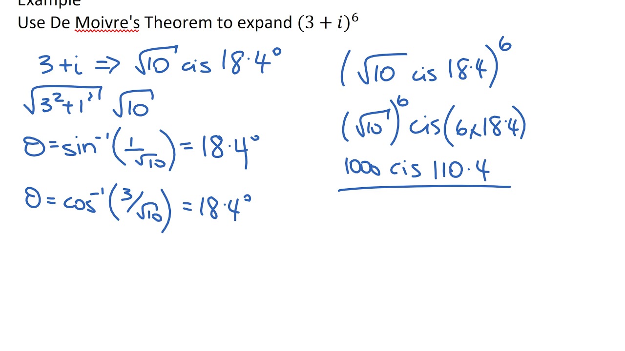 Calculations with De Moivre's Theorem