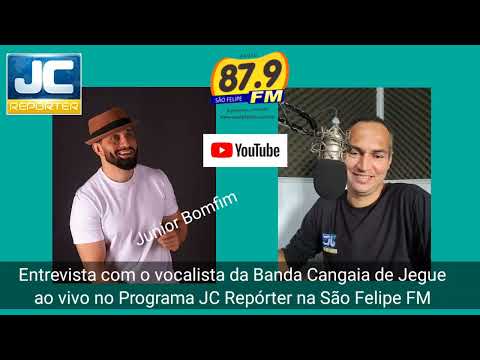 Júnior Bonfim vocalista da Banda Cangaia de Jegue ao vivo no Programa