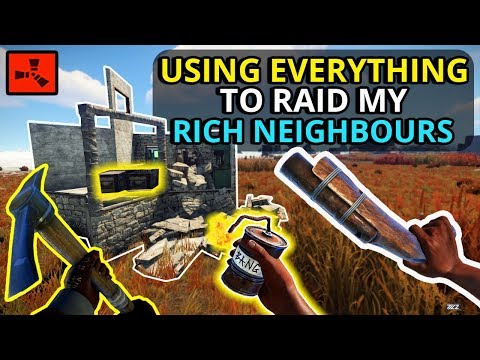 Using Every SOLO RAIDING Method To RAID My STACKED Neighbour's BASES! - RUST SOLO