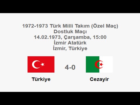 Turkey 4-0 Algeria 14.02.1973 - National Teams Friendly Match