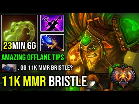 That's How a 11K MMR Bristle Offlane in 7.29c | EZ 23Min GG Deleted 2nd Rank Leshrac DotA 2