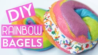 DIY RAINBOW BAGELS