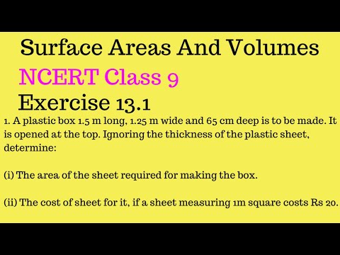 Q.1, Ex 13.1 - Surface Areas and Volumes - Chapter 13 - Maths Class 9th - NCERT