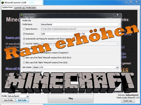 Minecraft mehr ram zuweisen