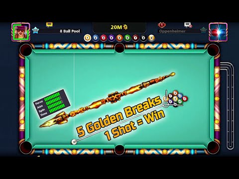 8 Ball Pool - Firestorm Cue Best 5 Golden Breaks 💪 9 Ball Pool Trick 1 Shot = Win