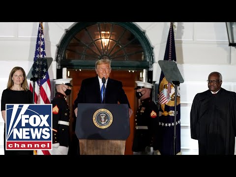 Clarence Thomas swears in Amy Coney Barrett at Rose Garden ceremony music video cover