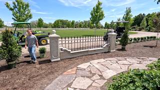 Placing a Concrete & Iron Fence Section, Setting Out Boxwoods & Planting an Arborvitae! 🌲😍🪴