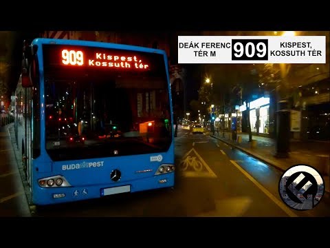 Budapest 909-es éjszakai autóbusz útvonala (Deák Ferenc tér M - Kispest, Kossuth tér)